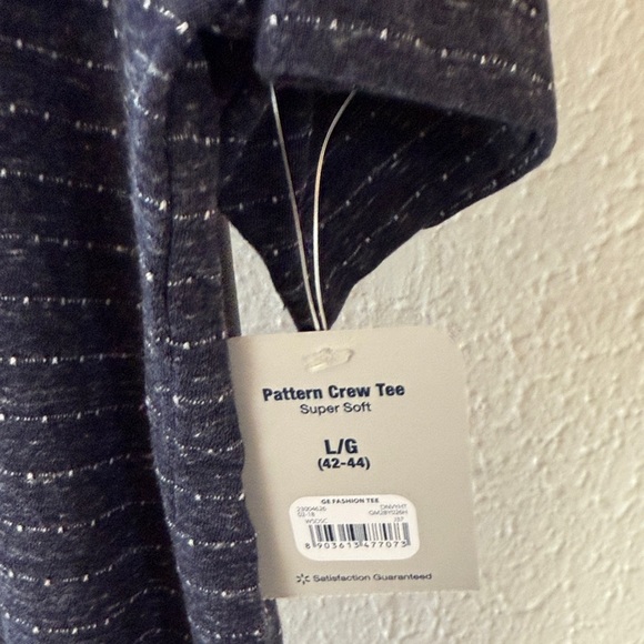 George Dark Blue Striped Tee NWT men’s Lg - Picture 2 of 7